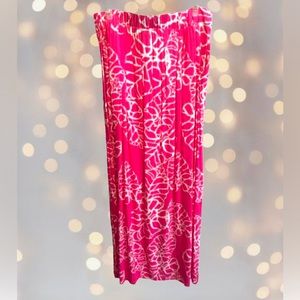 Escapada kiwi leaf print fuchsia maxi skirt size MEDIUM